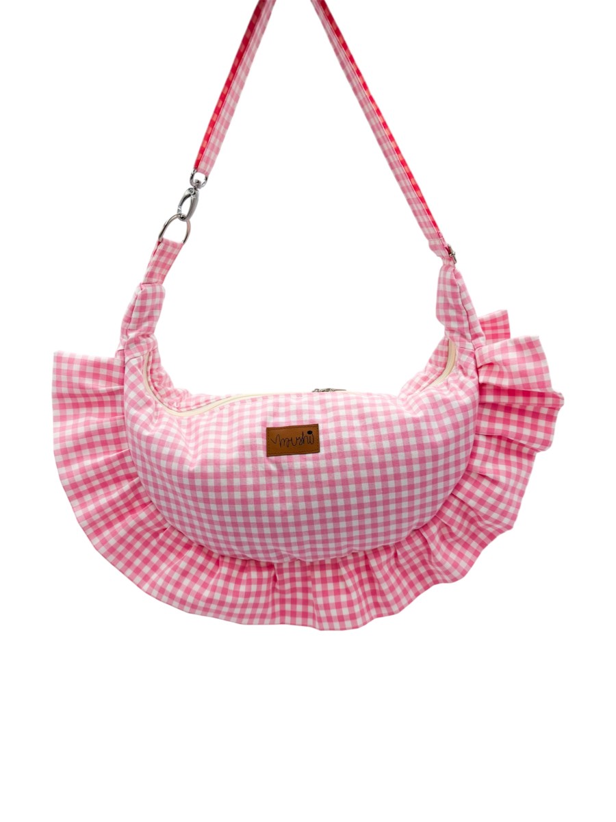 Torebka pieróg "Różowa kratka"